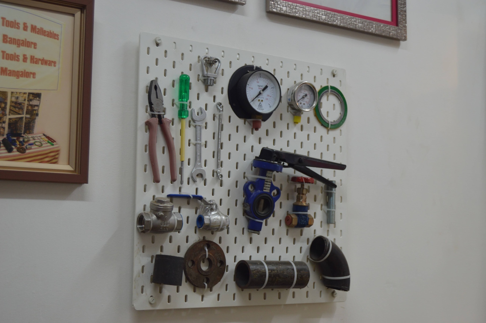 Industrial tools and fittings display