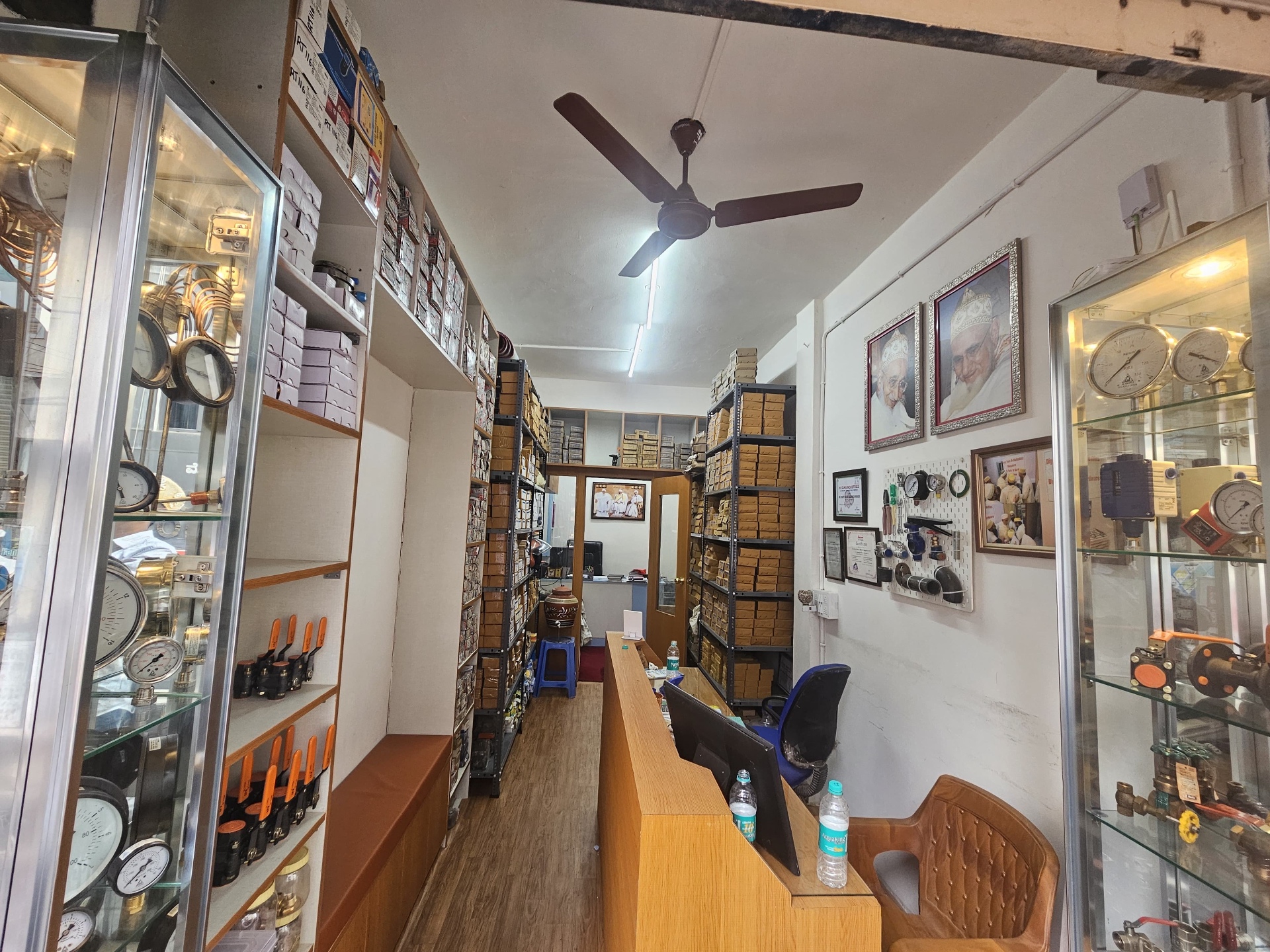 Shop interior with industrial products
